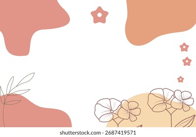 Formas orgánicas suaves y Elementos florales crean un fondo abstracto moderno y calmante perfecto para la marca.