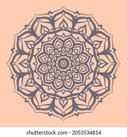 soft pale color mandala art vintage circular design decoration