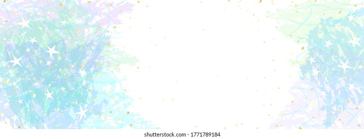 Soft pale colorful frame.
Illustration of a fantastic starry sky