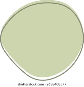 A soft, pale green shape with an irregular, organic outline, reminiscent of a pebble or a smooth, abstract cloud