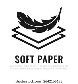 Soft paper vector icon isolated on white background. Simple flat illustration of layered soft tissue material.