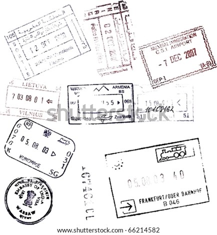 Soft Passport Stamps Background Your Design Stock Vector (Royalty Free ...