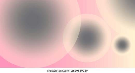 Soft pastel abstract background with blurred gradient circles, blending pink and cream tones for a dreamy, modern aesthetic. vector EPS 10