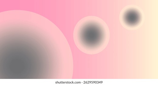 Soft pastel abstract background with blurred gradient circles, blending pink and cream tones for a dreamy, modern aesthetic. vector.