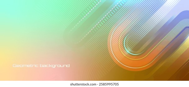 Soft pastel abstract background with curved light trails and subtle futuristic patterns.