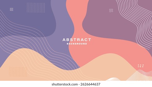 Soft pastel abstract background with flowing shapes and line elements