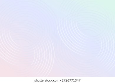 Fundo abstrato pastel macio com linhas de onda circulares fluindo, design gradiente mínimo em azul claro, lavanda e tons de pêssego, papel de parede geométrico moderno