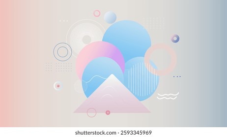 Soft Pastel Abstract Background with Geometric Shapes Modern Minimalist Design
