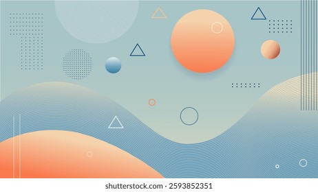 Soft Pastel Abstract Background with Geometric Shapes Modern Minimalist Design
