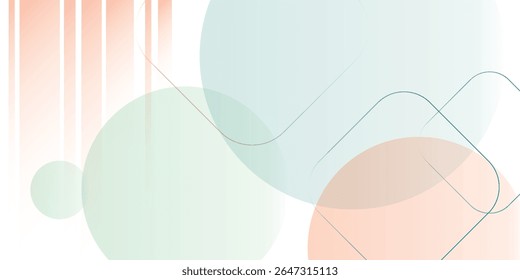 Soft Pastel Abstract Background with Overlapping Circles, Linear Gradients, and Minimal Geometric Shapes. Ideal for Presentations, Web Design, or Modern Branding
