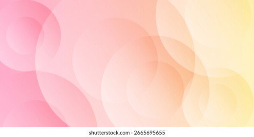 Weicher, pastellfarbener, abstrakter Hintergrund mit überlappenden Kreisen in rosa, pfirsichfarbenen und gelben Farbverläufen, der ein sanftes, modernes und verträumtes geometrisches Design für vielseitige kreative Projekte schafft.
