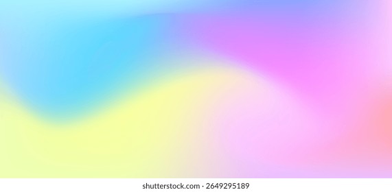 Soft pastel abstract background with smooth gradient transitions of blue, pink, yellow, and purple. Ideal for creative designs, banners, posters, or digital product presentations.
Vector EPS10.