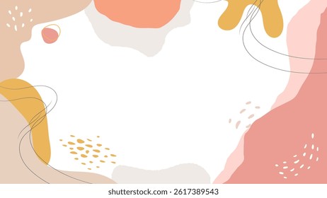 Soft Pastel Abstract Frame Background Elegant Organic Aesthetic Design for Presentation
