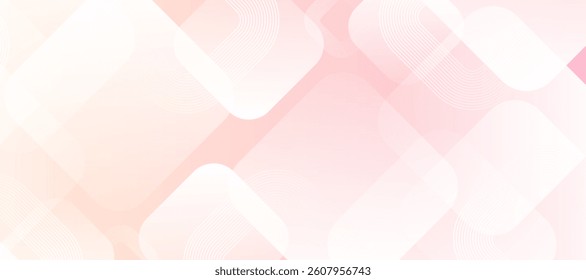 Soft Pastel Abstract Geometric Background with Gradient Shapes. Minimalist banner background, pastel colorful, pink and yellow gradations.