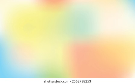 Soft pastel abstract gradient background with vibrant hues of yellow, orange, green, and blue, ideal for creative designs, web art, and digital textures