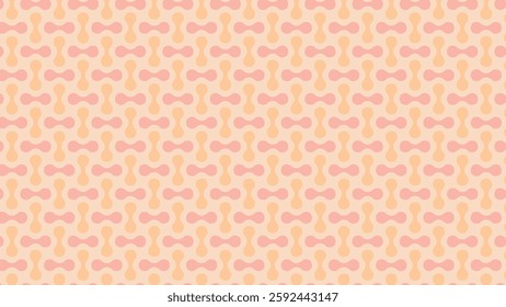 Soft pastel abstract pattern with pink and peach shapes on a beige background, creating a warm vibe.