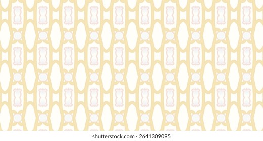 Soft pastel abstract pattern with vintage-inspired shapes and warm beige tones, perfect for elegant backgrounds or retro-themed textile prints.