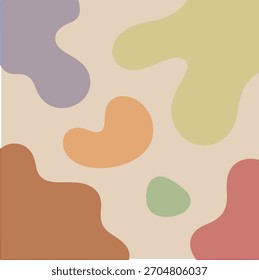 Soft pastel abstract shapes on a beige background