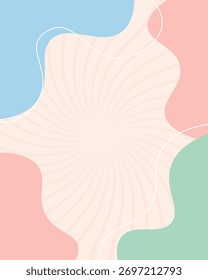 Espiral abstrato de pastel macio com fundo de formas orgânicas