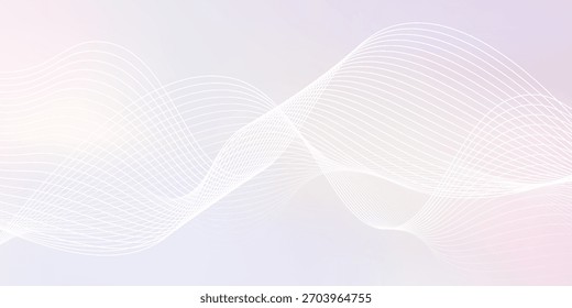 Fondo pastel suave, con un gradiente de rosa y blanco. El fondo tiene una textura suave y ondulada. Fondo rosado y blanco. Fondo de Vector de línea ondulada de gradiente abstracto mínimo