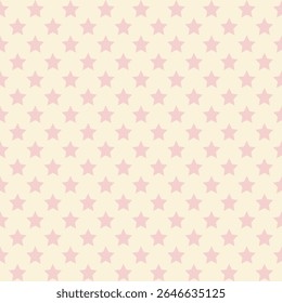 A soft pastel background featuring repeating pink stars on a light beige surface.