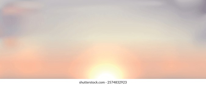 Soft pastel background with a gradient style. The background features a blend of warm orange and gray, creating a smooth, serene texture. Gradient sky background vector. Orange background.