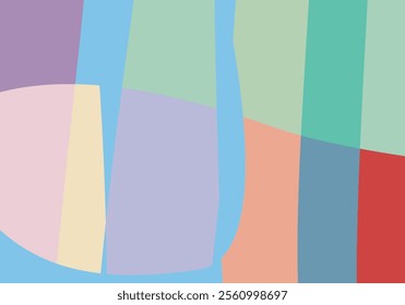 Soft pastel background with random geometric shapes, creating a calming and abstract design.