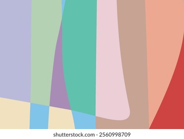 Soft pastel background with random geometric shapes, creating a calming and abstract design.