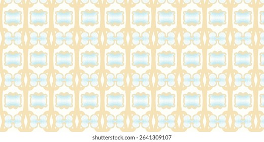 Soft pastel blue and beige floral seamless pattern with a vintage vibe. Ideal for elegant stationery, home textiles, wallpapers, and gentle retro designs.