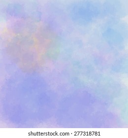 Soft pastel bright colored calm abstract background for design. Watercolor texture paper effect. Vector background.