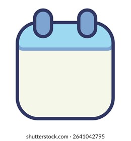 A soft pastel calendar icon with rounded edges, perfect for apps, planners, or UI kits. Calm, minimal, and friendly — ready to organize your day.