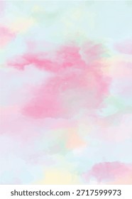 Soft pastel clouds, cotton candy hues, dreamy ethereal watercolor, gentle pink yellow blue art