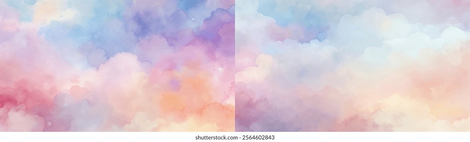 Soft pastel clouds create a serene and dreamy atmosphere, perfect for artistic projects and designs.