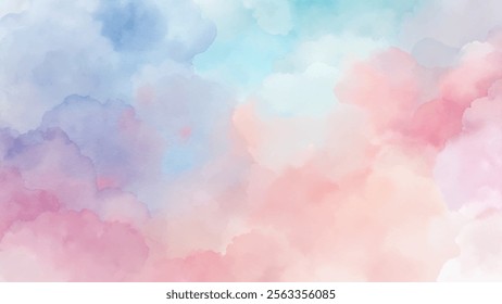 Soft pastel clouds create a tranquil and dreamy atmosphere, ideal for backgrounds and artistic designs.