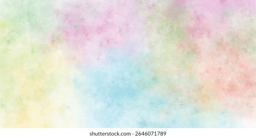Soft pastel cloudy texture background. Abstract dreamy multicolor watercolor effect. Light smooth misty backdrop for design and digital decoration.
