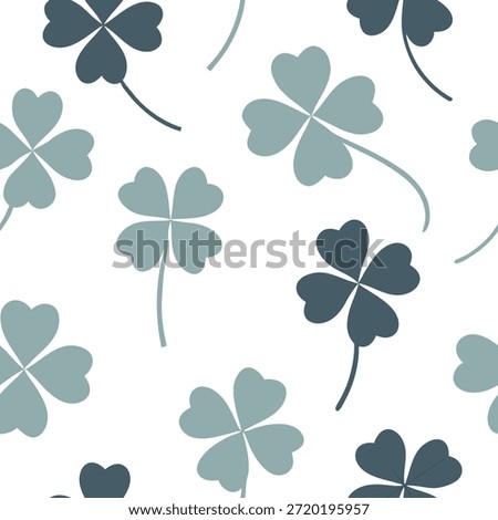 Soft pastel clover seamless pattern with subtle gradients and minimalistic design on white surface concept as Minimalistic soft pastel clovers with subtle gradients creating a serene seamless pattern suitable for modern interiors in Photo Stock Concept and empty space on the left side,no text --ar 7:2 --tile