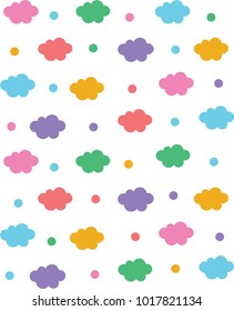 Soft - pastel color couds pattern on white backgorund