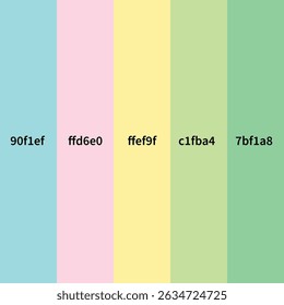 Paleta de cores de pasta suave Amostras com códigos hexadecimais — EPS Vetor Design