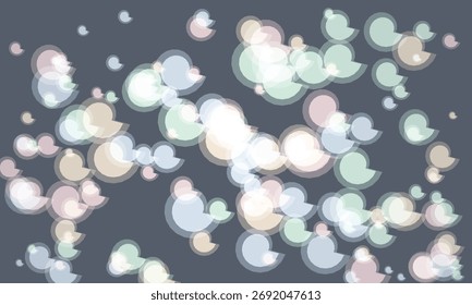 Soft pastel colored abstract bokeh shapes on dark background