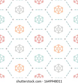 Soft pastel colored modern tiling texture. Fashionable background with fancy elements. Abstract seamless pattern. Design tiling, wrappping papers, wallpapers etc. 