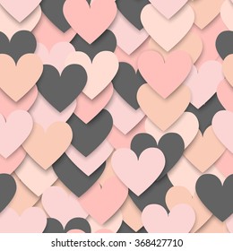 Soft pastel Colorful hearts seamless pattern. Valentine design. Design template for holiday and wedding card, wallpaper, background. Vector illustration EPS 10.