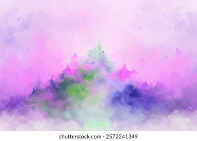 Soft pastel colors, abstract watercolor background, dreamy landscape, artistic texture, vibrant hues, serene atmosphere.