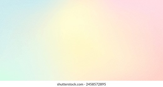 Degradado de colores pastel suaves. Horizontal azul amarillo rosa color mezclar fondo. Fondo abstracto de primavera de verano. Textura granulada