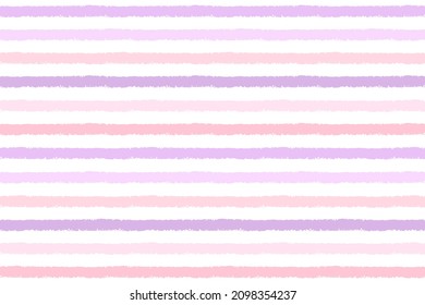 Soft, pastel colors stripes seamless vector pattern. Chalk, brush, crayon drawn striped rectangle background. Deckled textured rough edge. Hand drawn wide bars, strips, streaks, lines endless texture.