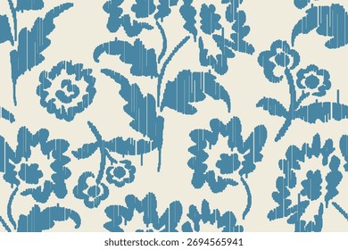 Padrão de esboço floral pastel macio em rosa, azul e cinza no branco. Textura botânica delicada ideal para artigos de papelaria, têxteis, embalagens e fundos da web. 