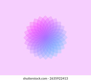 Soft pastel floral vector with gradient petals on pink background, perfect for feminine designs, stationery, and modern digital projects