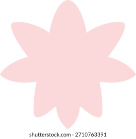 Suave flor pastel con pétalos redondeados en suaves tonos rosados, ideal para diseños infantiles, pegatinas, decoración, invitaciones, scrapbooking y proyectos gráficos creativos simples.