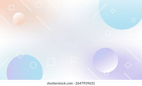 A soft pastel geometric abstract background with circular shapes and light gradient, This content was created using vector drawing tools and software, not generated by AI