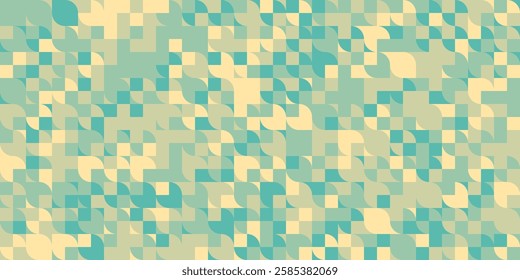 Soft Pastel Geometric Mosaic Pattern: Elegant Abstract Grid with Flowing Shapes