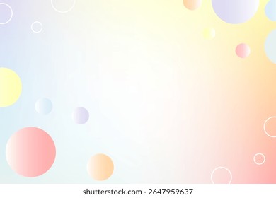 A soft pastel gradient with abstract circular shapes in pink, yellow, and blue, This content was created using vector drawing tools and software, not generated by AI
